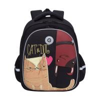 Школьный рюкзак GRIZZLY RAz-386-9 черный, 28х36х20