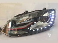 Передние фары Фольксваген Поло седан 2009-2020 модель №13, GTI, комплект:Л+П, бифокальная линза, ДХО, арт:MF-HL-000665