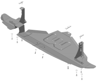 Защита заднего бампера Motodor для Рено Дастер 2021-н.в., сталь 2мм, арт:MO.71703