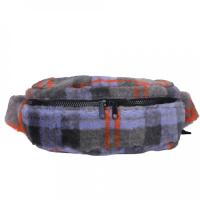 Поясная сумка GRIZZLY PW-936 клетка серо-оранжевая, 29х10х11