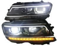 Передние фары Фольксваген Тигуан 2 2017-2019 модель №3, комплект Л+П, светодиодные, яркие ДХО, электрокорректор, динамичный поворотник,арт:MF-HL-000743