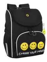 Школьный ранец GRIZZLY RAm-585-7, черный + мешок для обуви в подарок