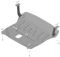 Защита картера и КПП Motodor для Киа Спортейдж R 2023-, сталь 2мм, арт:MO.71004