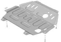 Защита картера и КПП Motodor для Мицубиси Аутлендер III 2012-2024, сталь 2мм, арт:MO.71338