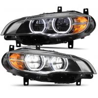 Передние фары БМВ Х5 Е70 Х6 Е71 2007-2014, комплект:Л+П, полностью светодиодные, ДХО, арт:MF-HL-000709