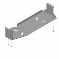 Защита топливного бака Motodor для Мицубиси Паджеро Спорт III 2016-2024, сталь 3мм, арт:MO.11335
