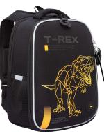 Ранец школьный GRIZZLY RAw-595-1, чёрный - оранжевый, 26х37х16