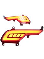 Светодиодные вставки в задний бампер Хендай Санта Фе 2015-2018 модель №1, комплект:Л+П, арт:MF-TL-000366