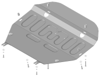 Защита картера и КПП Motodor для Фольксваген Каравелла Т6.1 2020-2024, сталь 2мм, арт:MO.72708-7