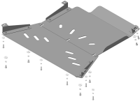 Защита КПП и РК Motodor на Ниссан Патрол 2003-2009, сталь 3мм, арт:MO.11411