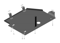 Защита предпускового подогревателя Motodor для Фольксваген Каравелла Т6 2015-2020, сталь 2мм, арт:MO.02743-3