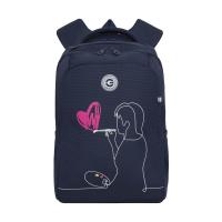 Школьный рюкзак GRIZZLY RG-366-3 синий, 26х39х17