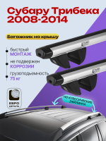 Багажник на крышу ЕвроДеталь Compact Classic для Субару Трибека 2008-2014, аэродинамические дуги 1.35м, арт:ET.0541