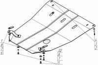 Защита картера и КПП Motodor для Фиат Браво 1995-2001, сталь 2мм, арт:MO.00604 Защита картера и КПП Motodor для Фиат Браво 1995-2001, сталь 2мм, арт:MO.00604