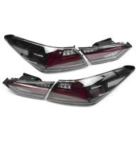 Задние фонари Тойота Камри 70 2018-2021, комплект:Л+П, прозрачно-красные, динамичный поворотник, арт:MF-TL-000560