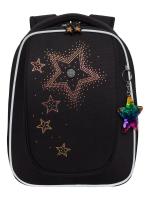 Школьный ранец формованный GRIZZLY RAf-592-4, черный - цветной