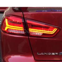 Задние фонари Мицубиси Лансер 10 2007-2017, модель №11, комплект:Л+П, бегущий поворотник, красные, арт:MF-TL-000225