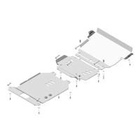 Комплект защиты Motodor для Лексус LX 450d 2015-2023, алюминий 5мм, арт:MO.32522-1