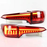 Задние фонари Тойота Фортунер 2017-2020 модель №2, комплект: Л+П, красные, бегущий поворотник, арт:MF-TL-000524