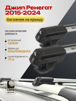 Багажник на крышу ЕвроДеталь Smart S, крыловидные дуги на Джип Ренегат 2015-2024, арт:ET.0111