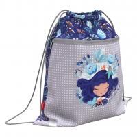 Мешок для обуви с карманом на молнии ErichKrause Bluecurl 50x41 см синий, арт:ERK.54558