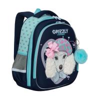 Школьный рюкзак GRIZZLY RAz-286-13 темно синий-мятный, 28х36х20