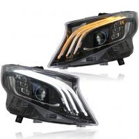 Передние фары Мерседес V класс, Вито, W447 2014-2020 модель №3, комплект:Л+П, светодиодные, в стиле Майбах, арт:MF-HL-000680