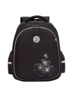 Школьный ранец формованный GRIZZLY RAz-586-5, черный, 28х36х20