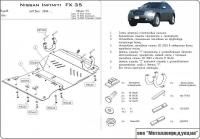 Защита картера Sheriff для Инфинити ФХ 35 2003-2008, модель №1, сталь 2,5мм, арт:15.1043 Защита картера Sheriff для Инфинити ФХ 35 2003-2008, модель №1, сталь 2,5мм, арт:15.1043