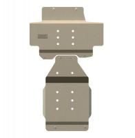 Защита картера и КПП Sheriff на Ниссан Патрол 2010-2019, модель №2, алюминий 5мм, арт:15.1750-3