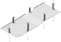 Защита топливного бака Motodor для Мерседес Виано 2009-2014, алюминий 5мм, арт:MO.31204-1