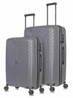 Комплект из 2-х чемоданов L'Case Madrid (M, L) серый, арт:Ch1147