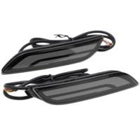 Светодиодные вставки в задний бампер Тойота Камри 70 2018-2021 модель №11, комплект: Л+П, тонированные, арт:MF-TL-000580