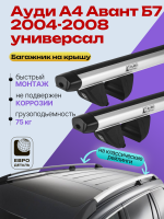Багажник на крышу ЕвроДеталь Compact Classic для Ауди А4 Авант Б7 универсал 2004-2008, аэродинамические дуги 1.25м, арт:ET.0361