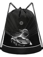 Мешок для обуви GRIZZLY OM-51-114, черный-серый, 38х50х11