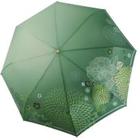 Зонт женский автоматический Три Слона, цветы, зеленый, арт:L3680-D-2
