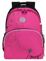 Школьный рюкзак GRIZZLY RG-560-2, черный - фуксия, 27х40х20