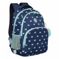 Школьный рюкзак GRIZZLY RG-360-5 синий мятный, 27х40х20 Школьный рюкзак GRIZZLY RG-360-5 синий мятный, 27х40х20