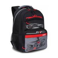 Школьный рюкзак GRIZZLY RB-254-1 черный-серый, 28х39х19