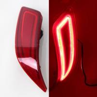 Светодиодные вставки в задний бампер Тойота Камри 55 2014-2018 (50 рестайлинг), модель №2, комплект:Л+П, арт:MF-TL-000358