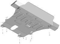 Защита переднего бампера, картера и КПП Motodor для Рено Дастер 2021-н.в., сталь 2мм, арт:MO.71702