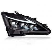 Передние фары Лексус IS 2005-2012 модель №2, светодиодные линзы, ДХО, бегущий поворотник, комплект:Л+П, арт:MF-HL-000755