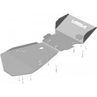 Комплект защит Motodor для Тойота Ленд Крузер 100 1998-2002, алюминий 5мм, арт:MO.32525