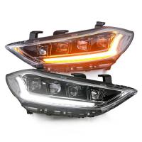 Передние фары Хендай Элантра 2017-2019 модель №10, комплект:Л+П, полностью LED, ДХО, арт:MF-HL-000738 Передние фары Хендай Элантра 2017-2019 модель №10, комплект:Л+П, полностью LED, ДХО, арт:MF-HL-000738