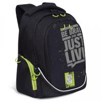 Рюкзак GRIZZLY RU-135-3 черный-салатовый, 28х44х23