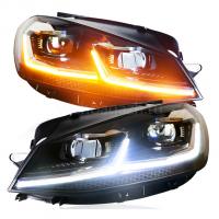 Передние фары Фольксваген Гольф 7 2012-2019 модель №8, комплект:Л+П, бифокальная линза, ДХО, арт:MF-HL-000550