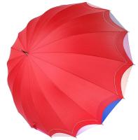 Зонт-трость женский полуавтомат Три Слона, красный, арт:L2100-5