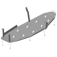 Защита топливного бака Motodor для Мицубиси Паджеро IV 2006-2020, сталь 3мм, арт:MO.11340
