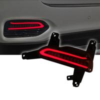 Светодиодные вставки в задний бампер Киа Соренто Прайм 2017-2020 модель №2, комплект: Л+П, красные, арт:MF-TL-000506