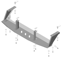 Защита заднего бампера Motodor для Фольксваген Тигуан 2017-2024, сталь 2мм, арт:MO.02746